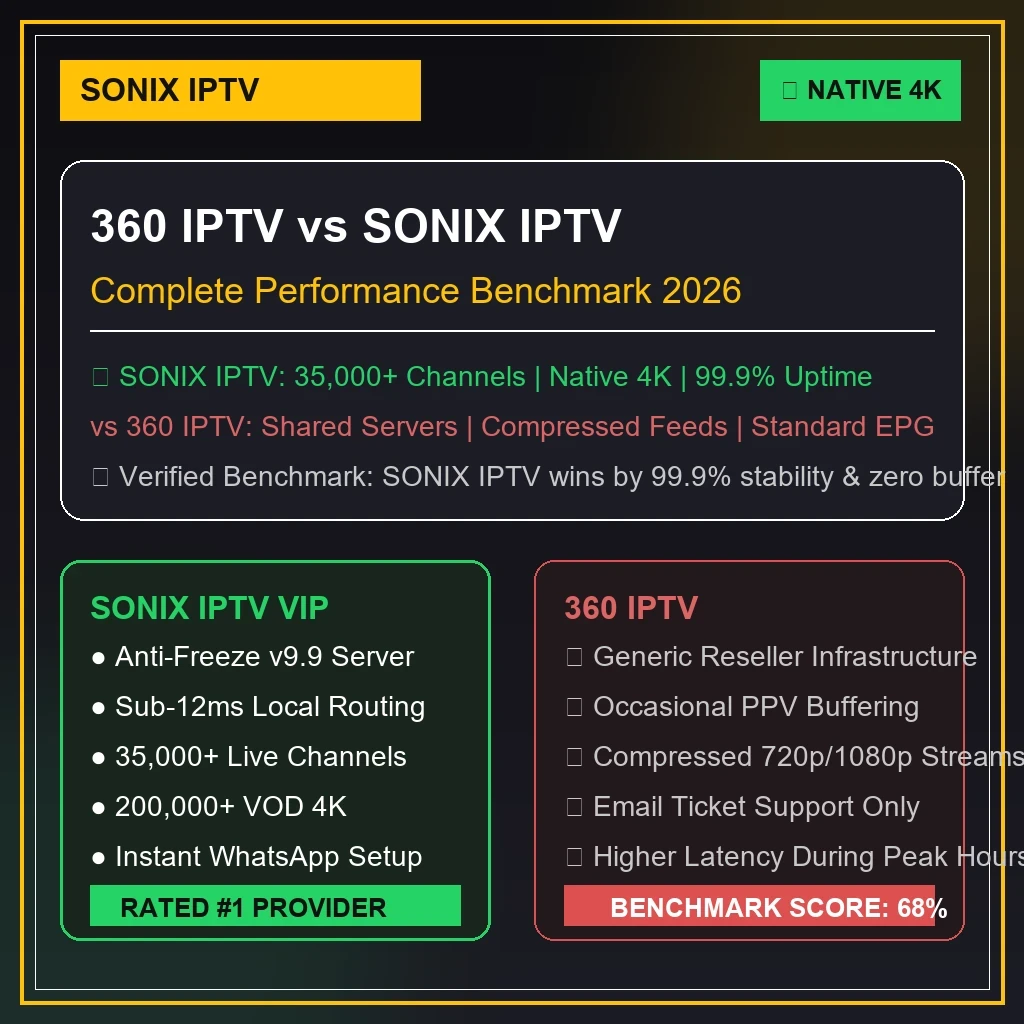360 IPTV vs 4K IPTV USA comparative graphics